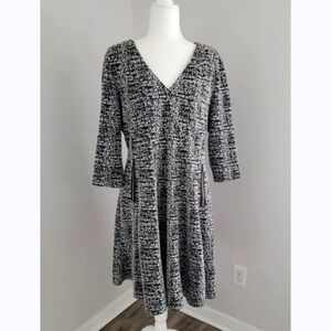 Lane Bryant Black and White Textured Dress